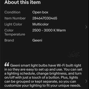 Geeni Multicolor Smart Lightbulbs-Bulb Life Hours 25000 -29999